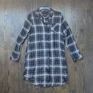 Rails Maternity Long Sleeve Plaid Dress